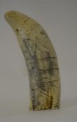An etched scrimshaw of maritime scene. Est. £30 -