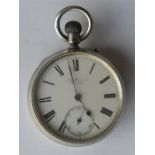 A gent's silver open faced pocket watch by Benson.