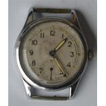 A gent's stainless steel military wristwatch with