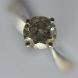A large diamond single stone ring in 18 carat claw