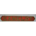 A cast brass Locomotive nameplate, Camelot. Approx