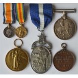 A pair of WW1 war medals to a 394534 PTE. E. L. SH
