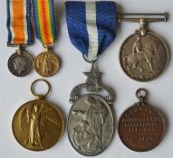 A pair of WW1 war medals to a 394534 PTE. E. L. SH