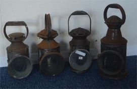 Four assorted, three aspect hand lamps, including