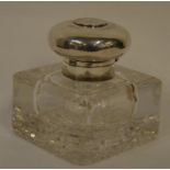 A good rectangular hinged top inkwell. London. By