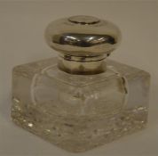 A good rectangular hinged top inkwell. London. By