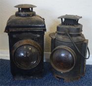 Two British Railways Adlake non-sweating lamps of