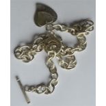 A heavy Tiffany silver necklace with bar clasp and