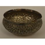 A circular flower decorated Indian bowl. Approx. 1