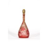 GALLE: A good large red glass vase decorated with