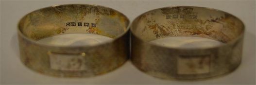 A good pair of engine turned napkin rings. Birming