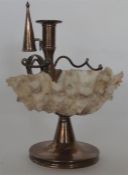 An unusual Georgian taper candlestick mounted with