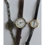 A lady's 9 carat wristwatch together with two othe