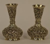 A pair of good Eastern scroll decorated vases. App