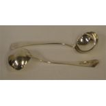 A pair of George III OE pattern sauce ladles. Lond