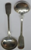 A pair of heavy Exeter fiddle pattern ladles. Appr