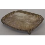 A good Georgian rectangular salver with gadroon ri