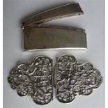 An attractive pierced buckle decorated with leaves