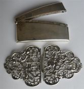 An attractive pierced buckle decorated with leaves