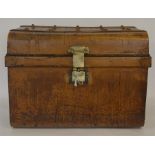 A good cast iron ship's trunk with panelled body a