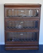 A Globe Wernicke three stack lead glazed bookcase.