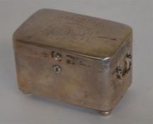 A good quality Continental silver casket on four b