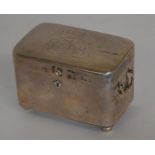 A good quality Continental silver casket on four b