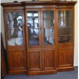 A good quality mahogany brake front bookcase, the