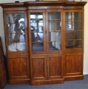 A good quality mahogany brake front bookcase, the