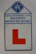 An old Royal Automobile club learner sign 'L'. Est
