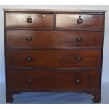 A good mahogany chest of five drawers on bracket f