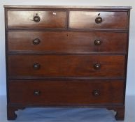 A good mahogany chest of five drawers on bracket f