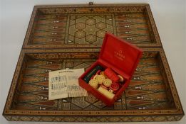 A good inlaid Islamic games set, the body with hin