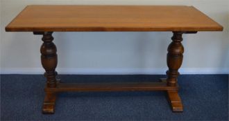 An oak rectangular refectory table. Est. £30 - £50