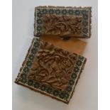 A good carved card case with leaf decoration. Est.