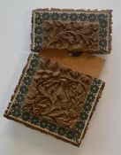 A good carved card case with leaf decoration. Est.