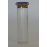 A good enamel top scent bottle with panelled sides