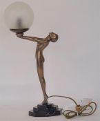 A stylish lamp in the form of a slender naked lady