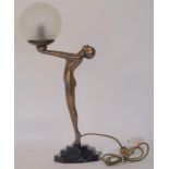 A stylish lamp in the form of a slender naked lady