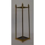 A small brass mounted stick stand on square base.