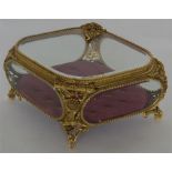 A good quality gilded jewel case, the frame heavil