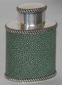 A good plated shagreen tea caddy with lift off cov