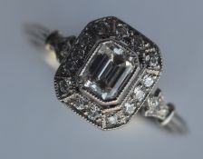 An attractive French cluster ring, the central bag