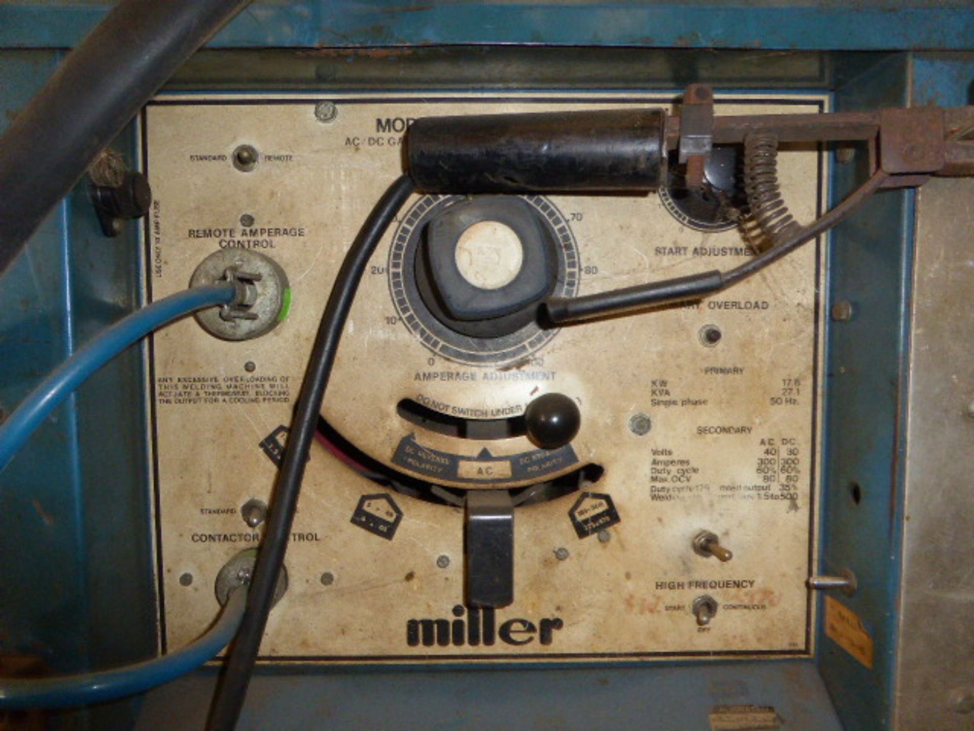 Interlas Miller model 330 AC/DC gas tungsten ARC welder, 3 phase electric - Image 2 of 4