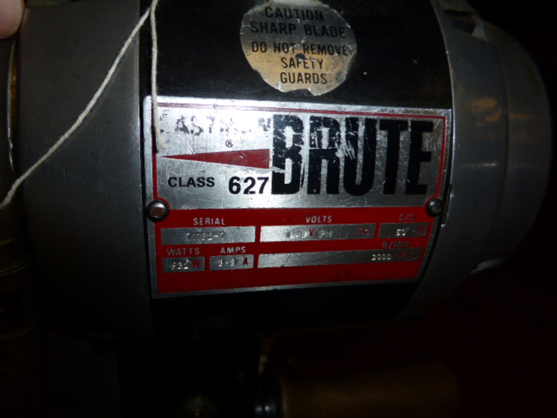 Eastman Brute class 627 single phase cloth cutter with associated tools and spares including