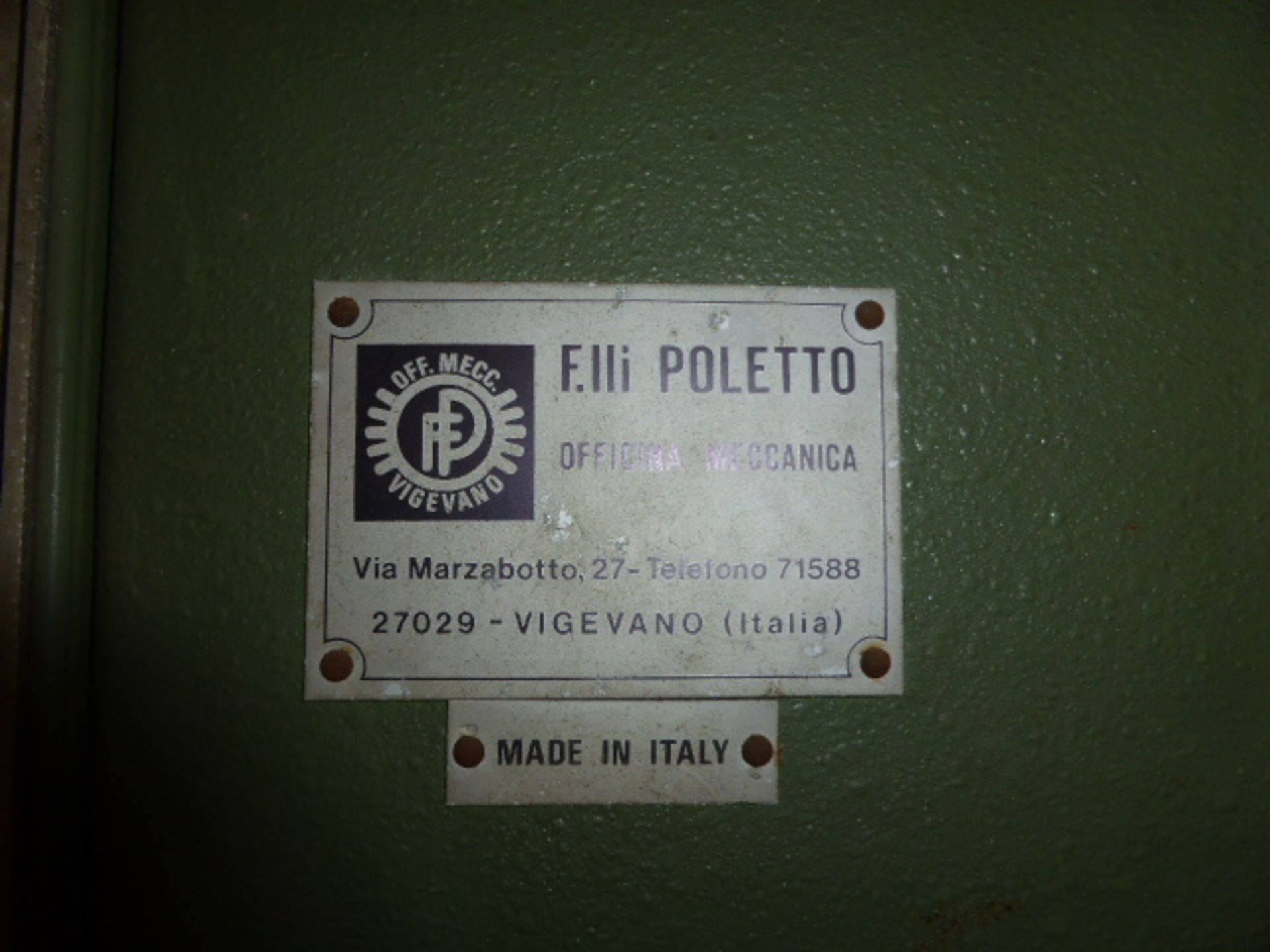 FP F.LLI Poletto model FP25 travelling head platen press, platen size 1.2m x 1m, bed size 2.5m x 1m, - Image 2 of 7
