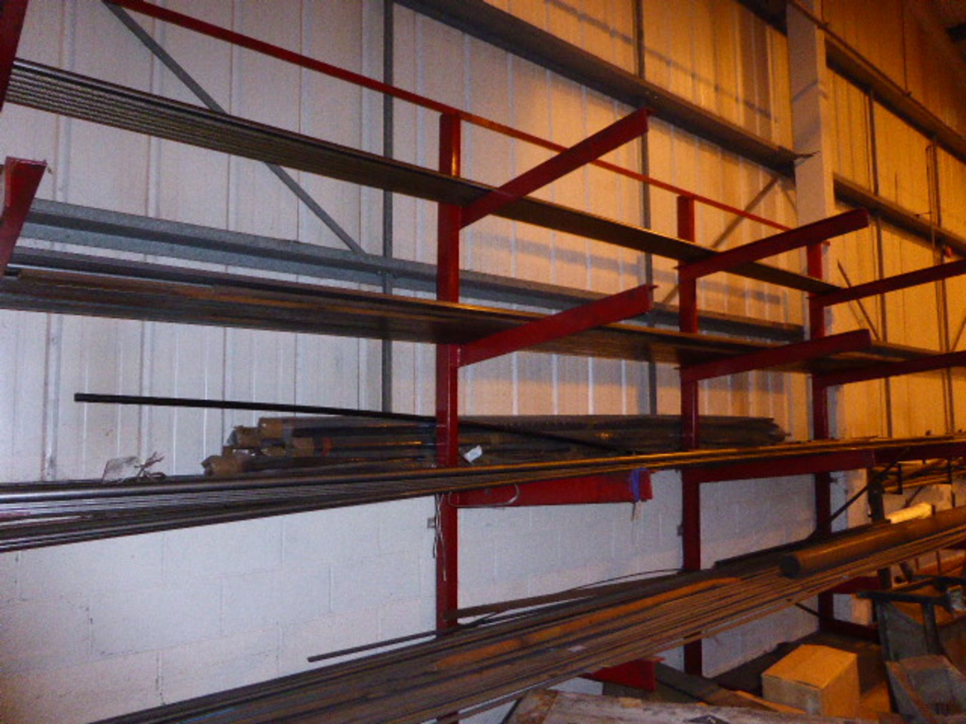 Cantilever stock rack built from steel angle lengths approx 4m tall x 5m long (stock not included) - Image 2 of 4
