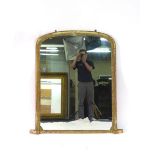 A 19th century gilt plaster overmantle mirror, w.