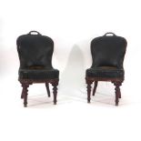 A set of six 19th century mahogany, upholstered,