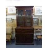 A Victorian mahogany cabinet bookcase,